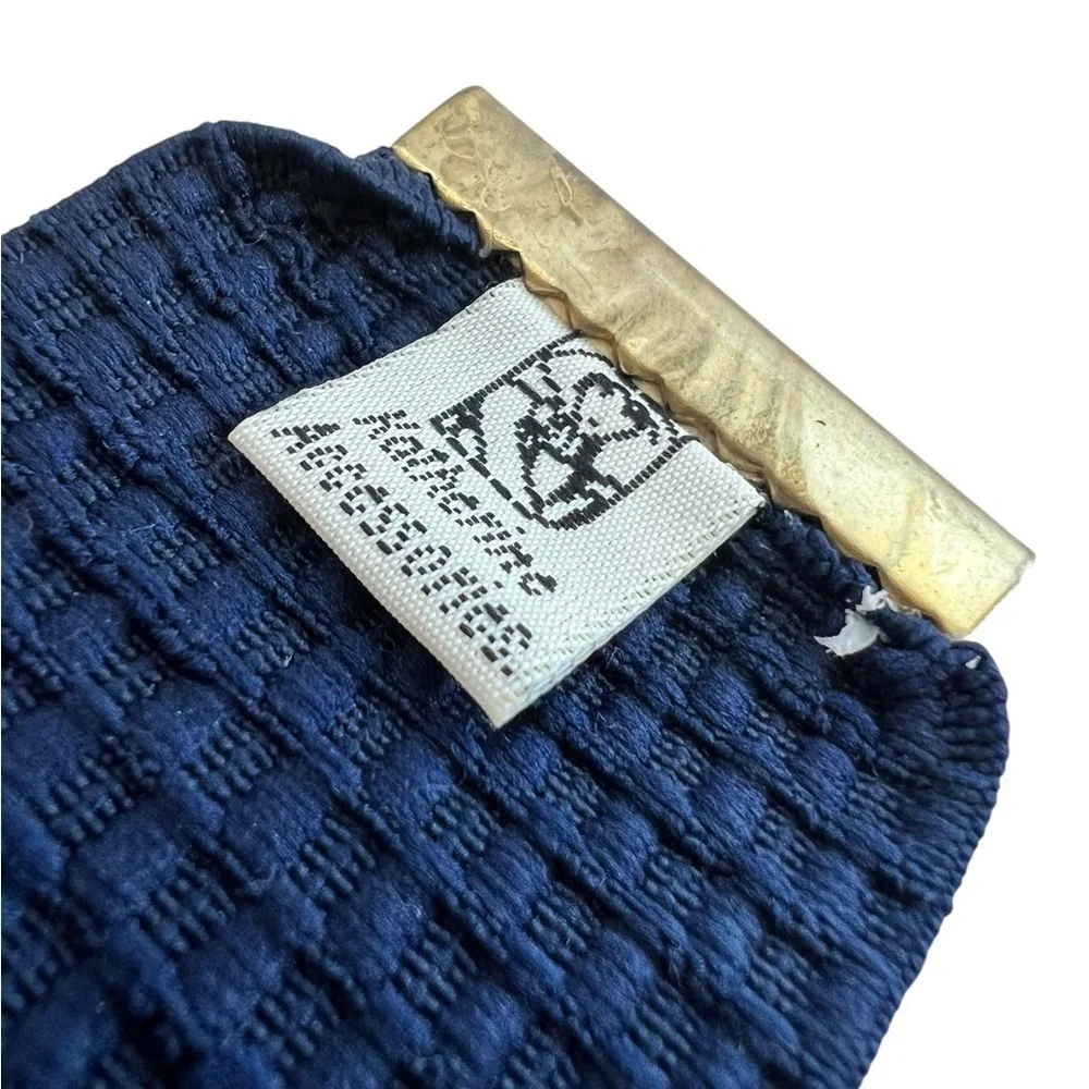 Vintage Katherine Accessories Blue Stretch Retro Belt Angel Wings Statement MCM